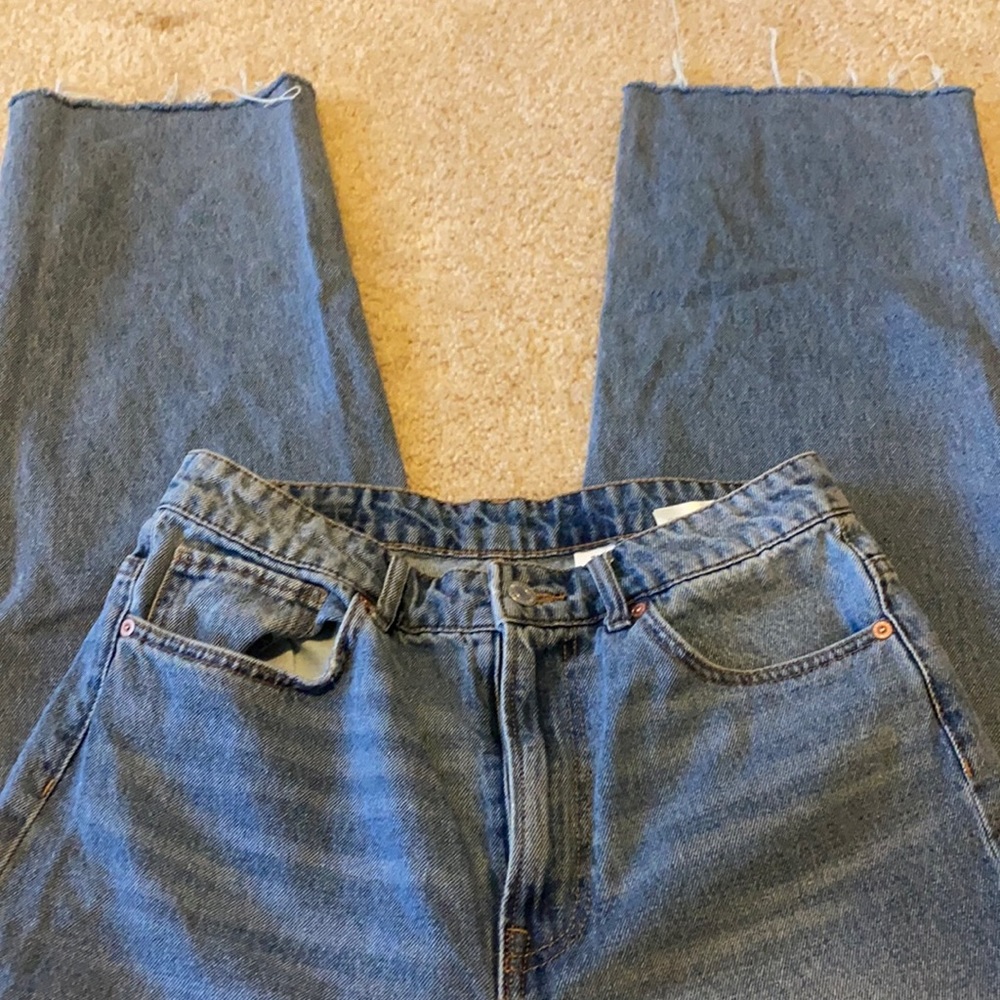high waisted straight leg jean